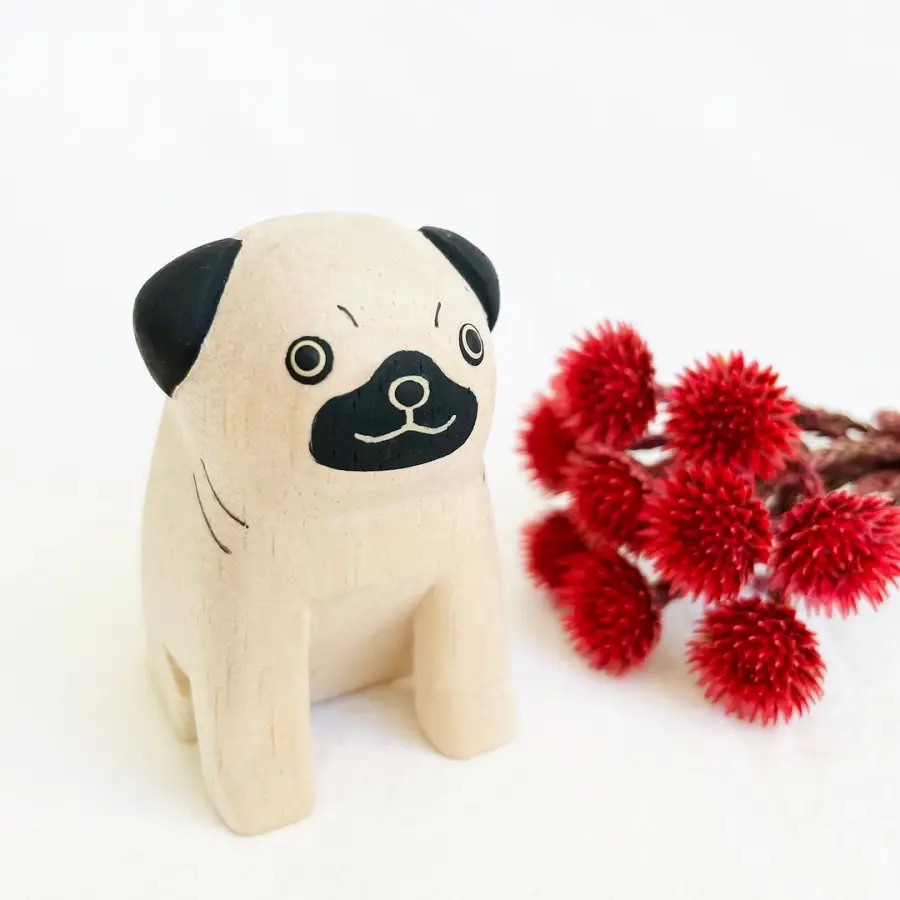 Figurine Chien Carlin en Bois (Copy) - Image 6