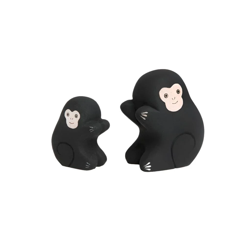Figurine en bois - Famille singe