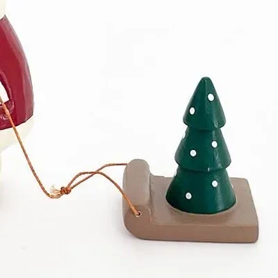 Figurine en bois – Lapin Père Noël - Image 5