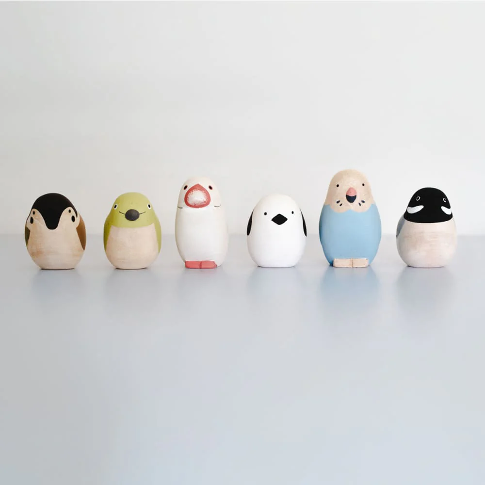 Figurine en bois - Oiseau aux yeux blancs du Japon - Image 5