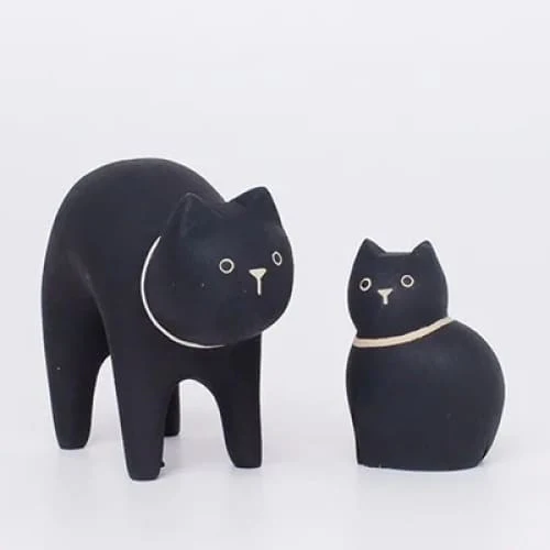 Figurine en bois Oyako - Chaton noir - Image 5