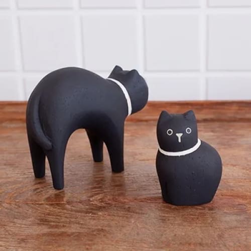 Figurine en bois Oyako - Chaton noir - Image 6