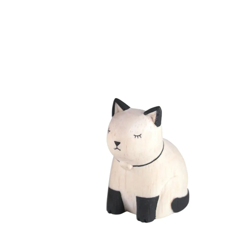 Figurine en bois Oyako - Chaton Siamois