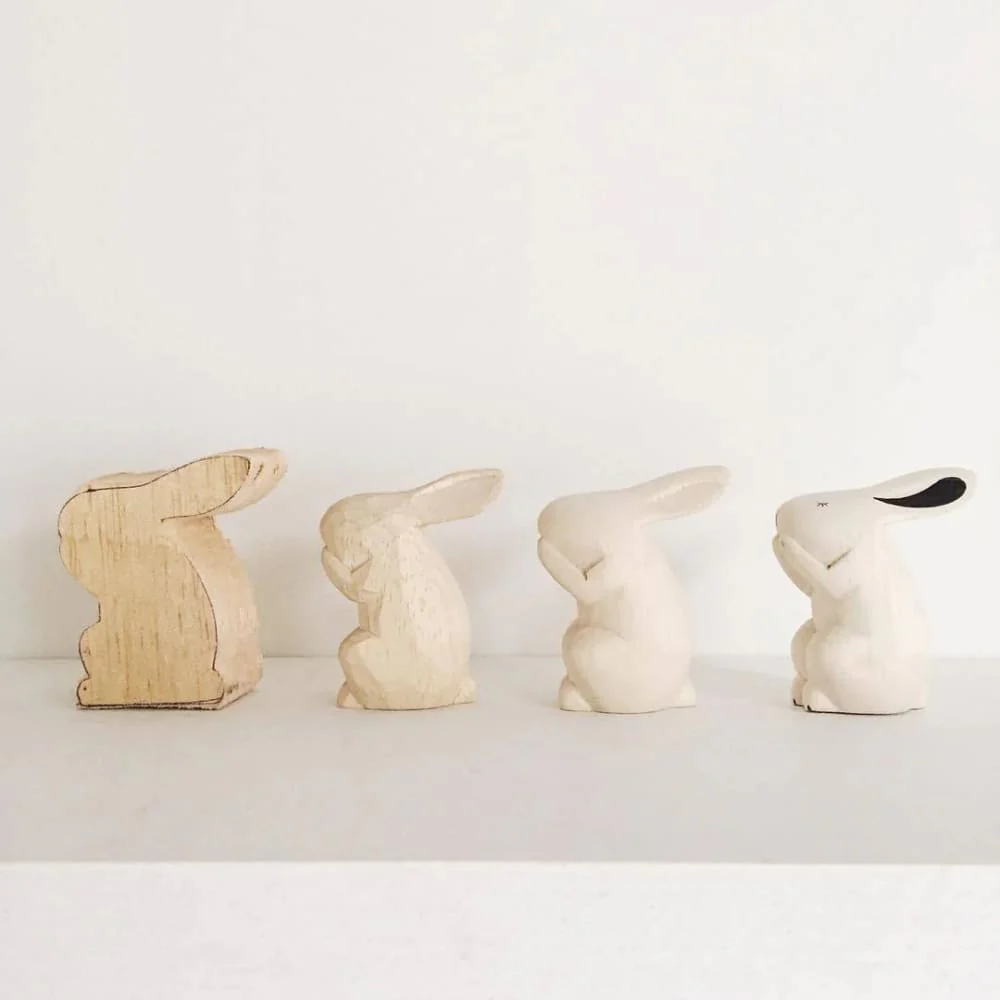 Figurine en bois Oyako - Chiot Shiba inu - Image 3