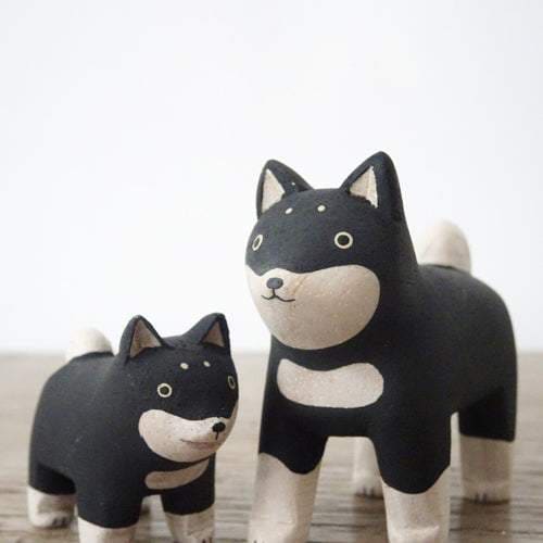 Figurine en bois Oyako - Chiot Shiba inu - Image 5
