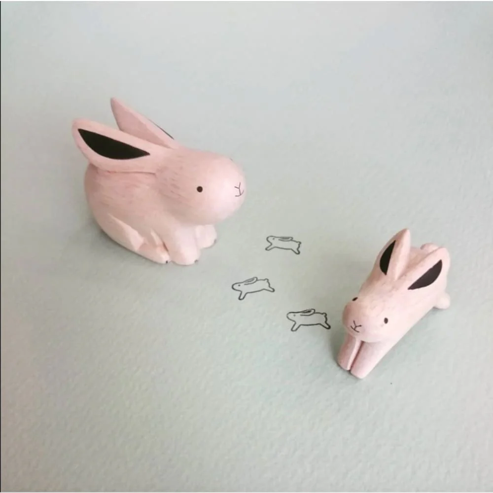 Figurine en bois Oyako - Parent lapin - Image 8
