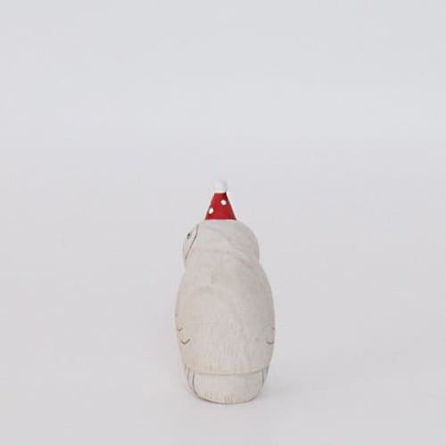Figurine en bois - Parent chouette avec chapeau de fête - Image 2