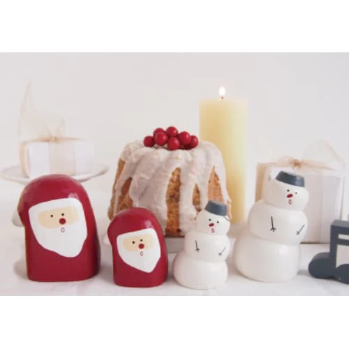 Figurine en Bois - Série Jingle Bells - Bonhomme de Neige Taille L - Image 2