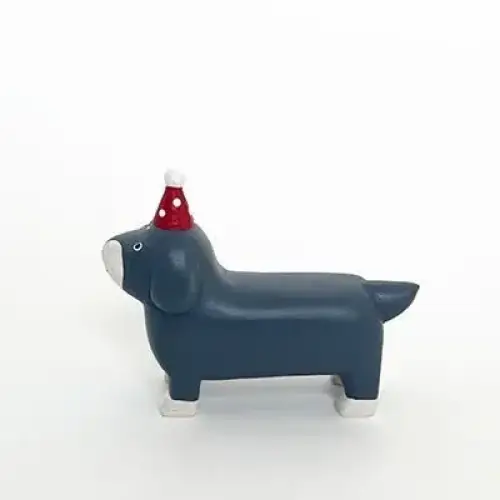 Figurine en bois – Teckel – Noël - Image 3