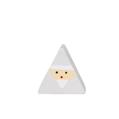 Figurine en Bois triangulaire - Père Noël - Argenté