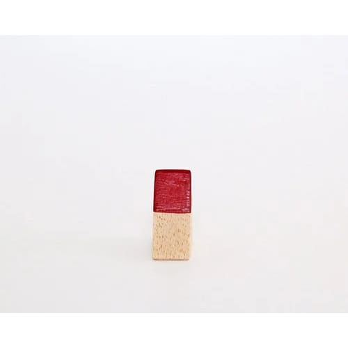 Figurine en Bois triangulaire - Père Noël - Rouge - Image 2