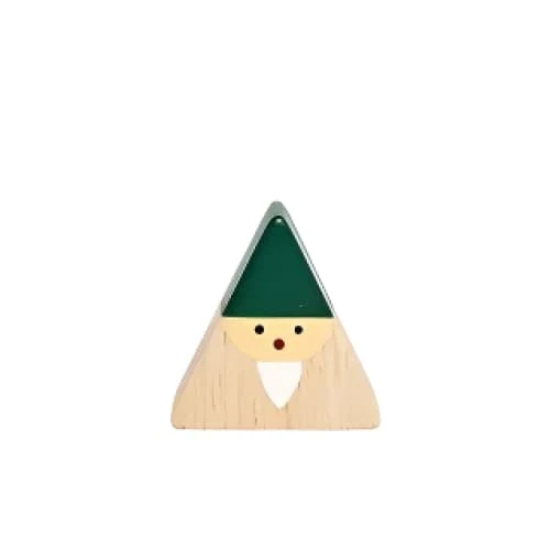 Figurine en Bois triangulaire - Sapin de Noël - Vert