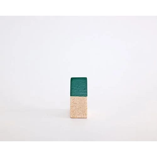 Figurine en Bois triangulaire - Sapin de Noël - Vert - Image 2