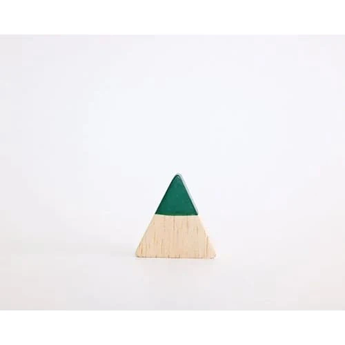 Figurine en Bois triangulaire - Sapin de Noël - Vert - Image 3