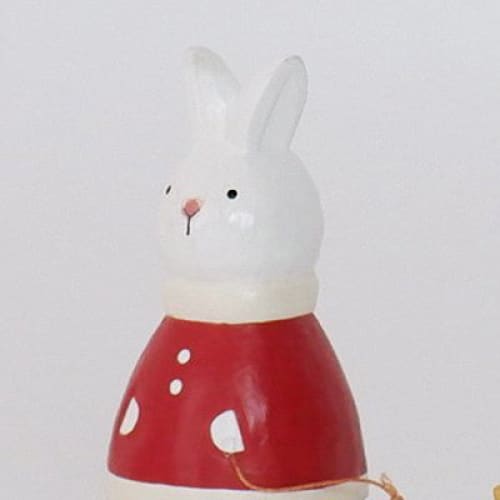Figurine Lapin de Noël avec Cadeau Bois - Image 3