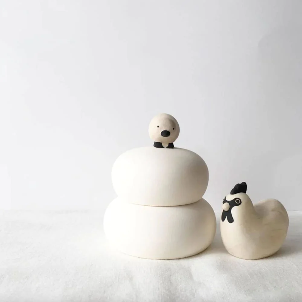 Figurine Poule Parent en Bois - Image 10
