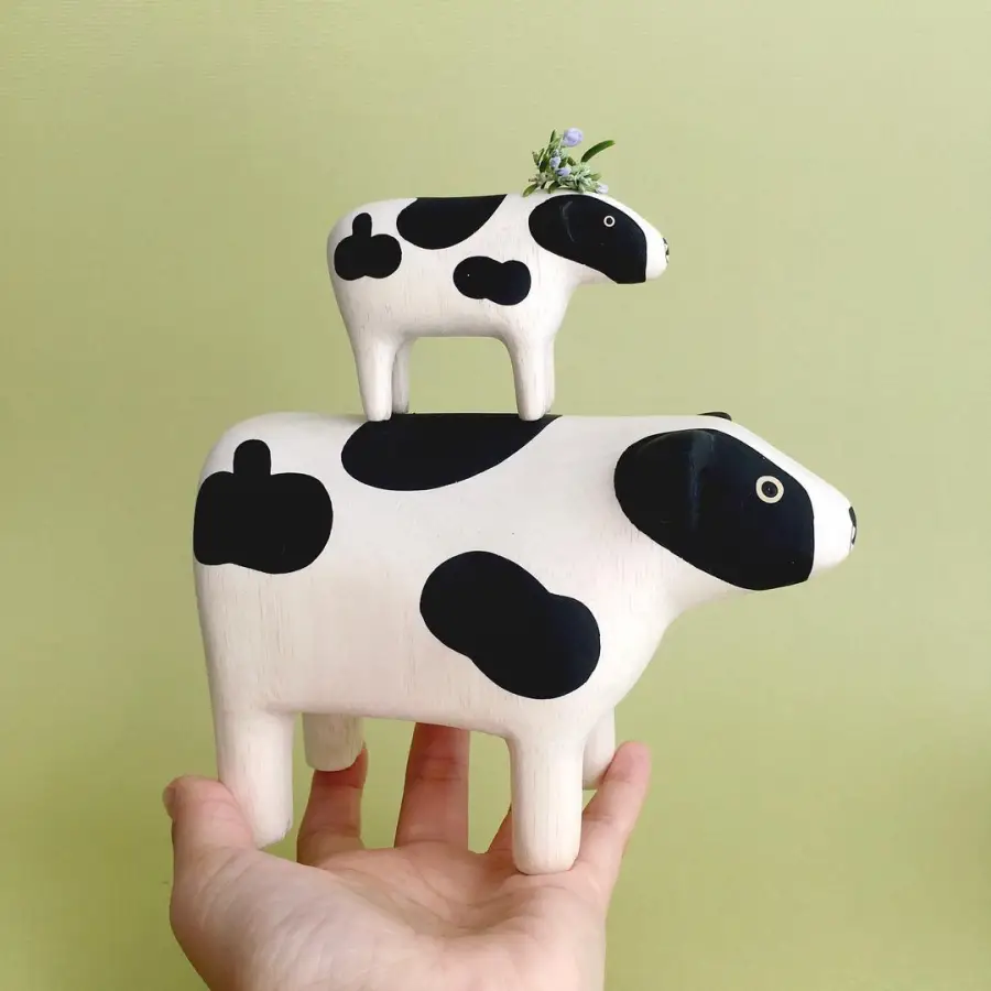 Figurine Vache  Pole Pole Grande Taille - Image 5