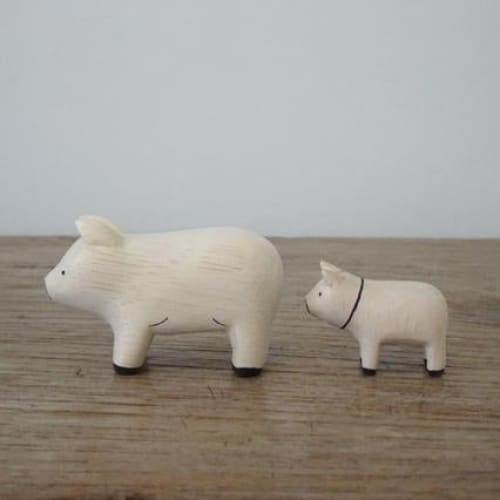 Figurines en bois - Famille cochon - Image 2