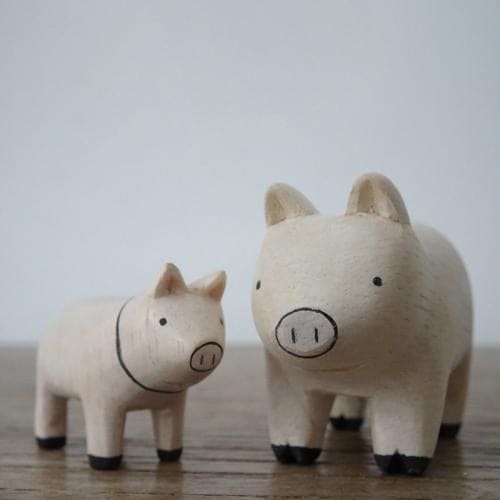 Figurines en bois - Famille cochon - Image 3