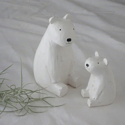 Figurine en bois – Ours polaire assis (enfant - Image 2